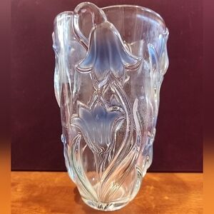 Mikasa Bluebells Painted Glass Vase 8"